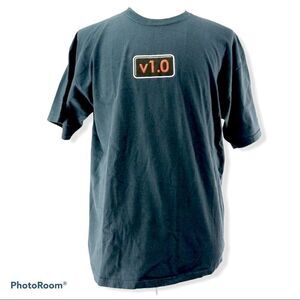 ThinkGeek blue v1.0 shirt sleeve T-shirt Sz Large